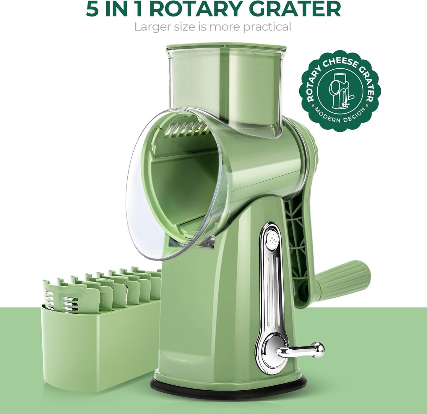 Nexodo™ Rotating Grater – Fast, Durable Kitchen Helper for Cheese & Veggies