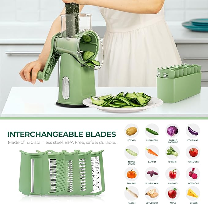 Nexodo™ Rotating Grater – Fast, Durable Kitchen Helper for Cheese & Veggies